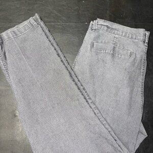 Riders by Lee Women 14P Gray Herringbone‎ Stripe Straight Leg Jean (GS1)